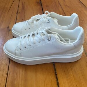 Steve Madden White Leather Sneakers